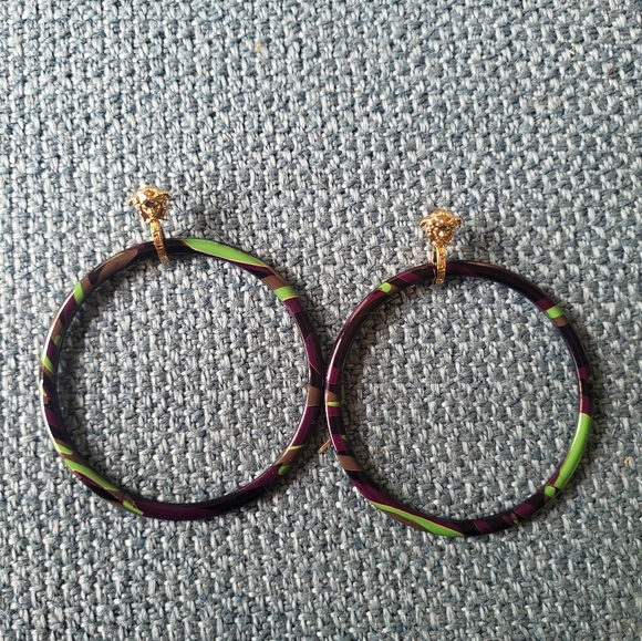 Versace Multicolor Hoop Earrings - Picture 1 of 5